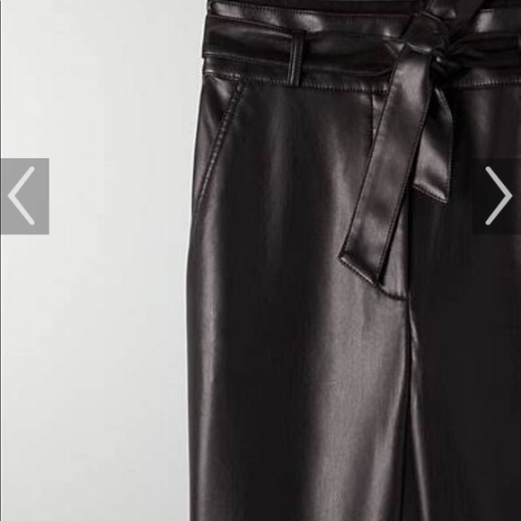 Aritzia Black Vegan Leather Belted Pant - Picture 8 of 16